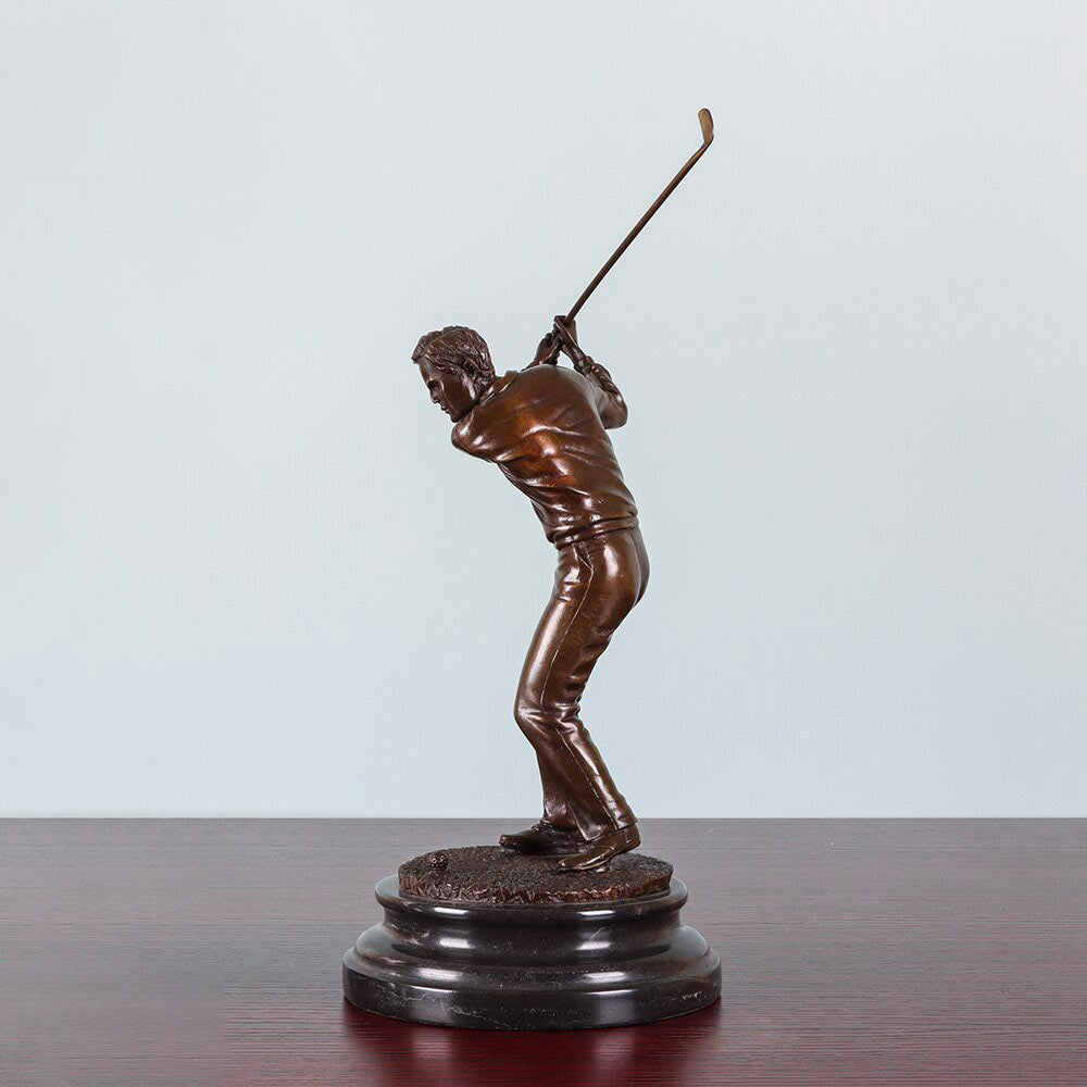 Bronze Sculpture <br/> Bronze Golfer Statuette 32 cm