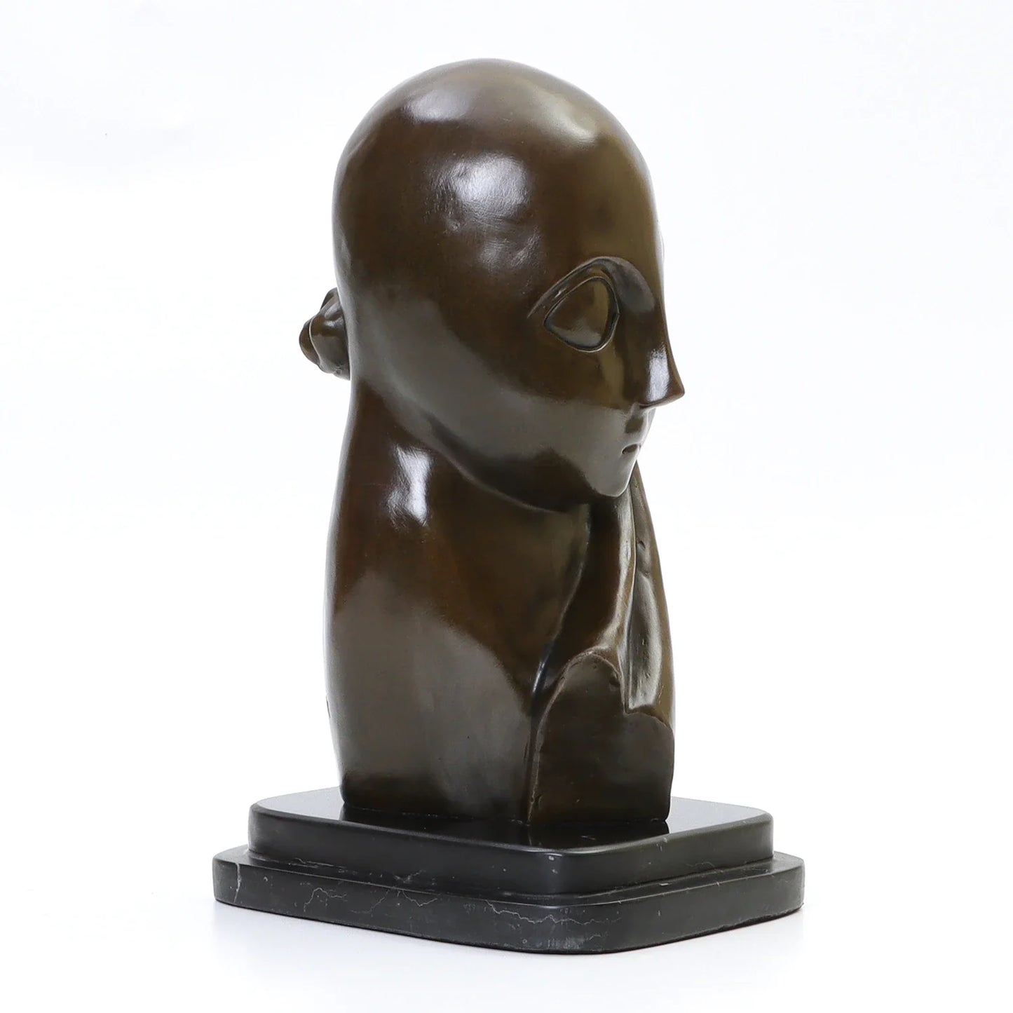 Bronze Statue, Reproduction of Brancusi's Mademoiselle Pogany I, 27 cm