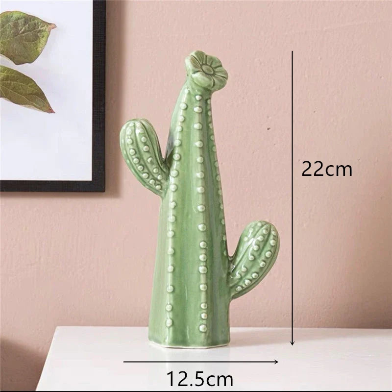 Ceramic Indoor Decor Cactus Statue
