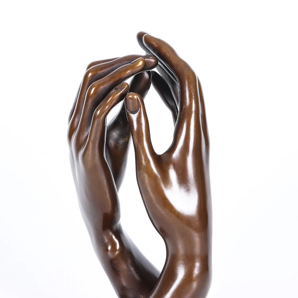 Bronze Statue The Cathedral by Rodin <br> Reproduction 21 cm