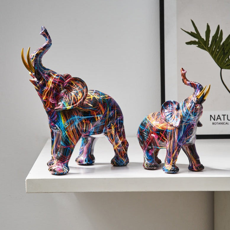 Elephant Nordic Painted Statue1