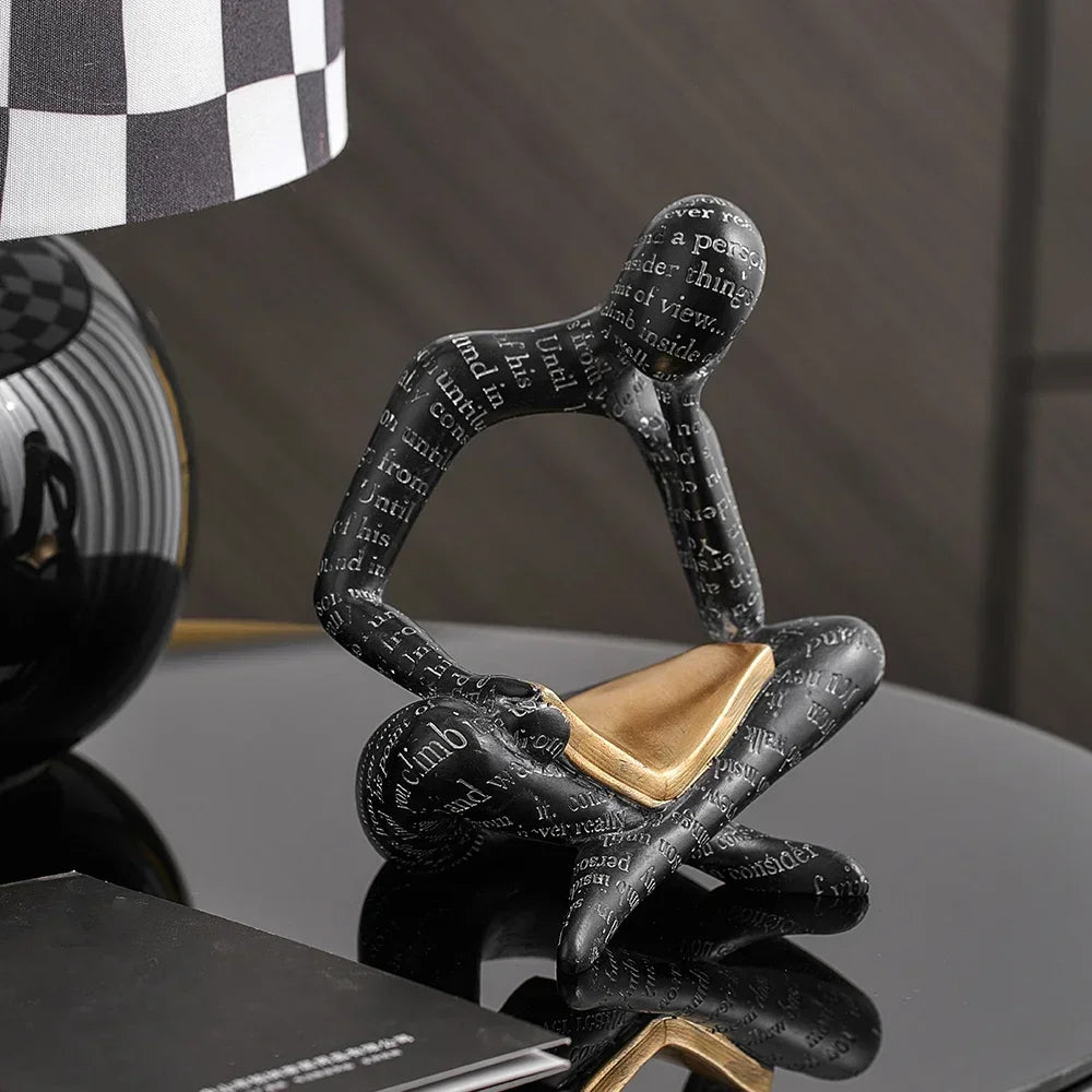 Amused Nordic Reading Sculpture