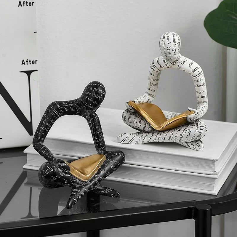 Amused Nordic Reading Sculpture
