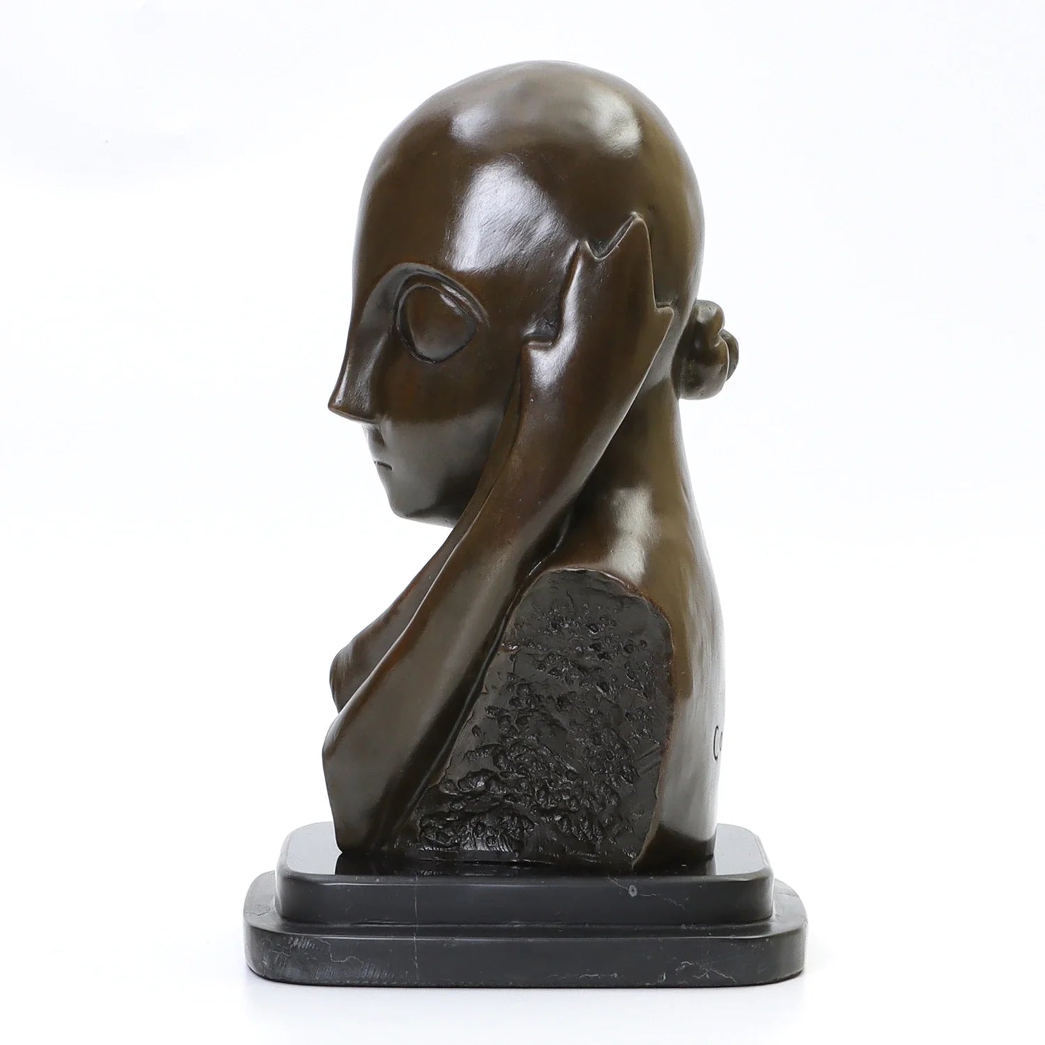 Bronze Statue, Reproduction of Brancusi's Mademoiselle Pogany I, 27 cm