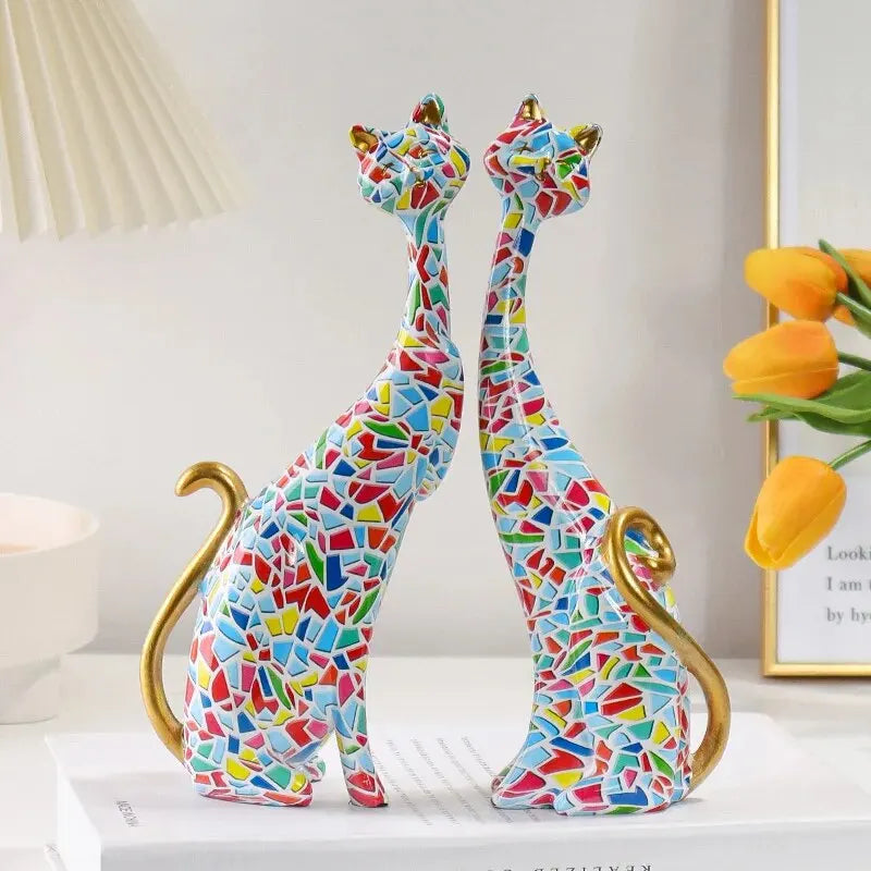 Nordic Cat Sculptures - Set of 2