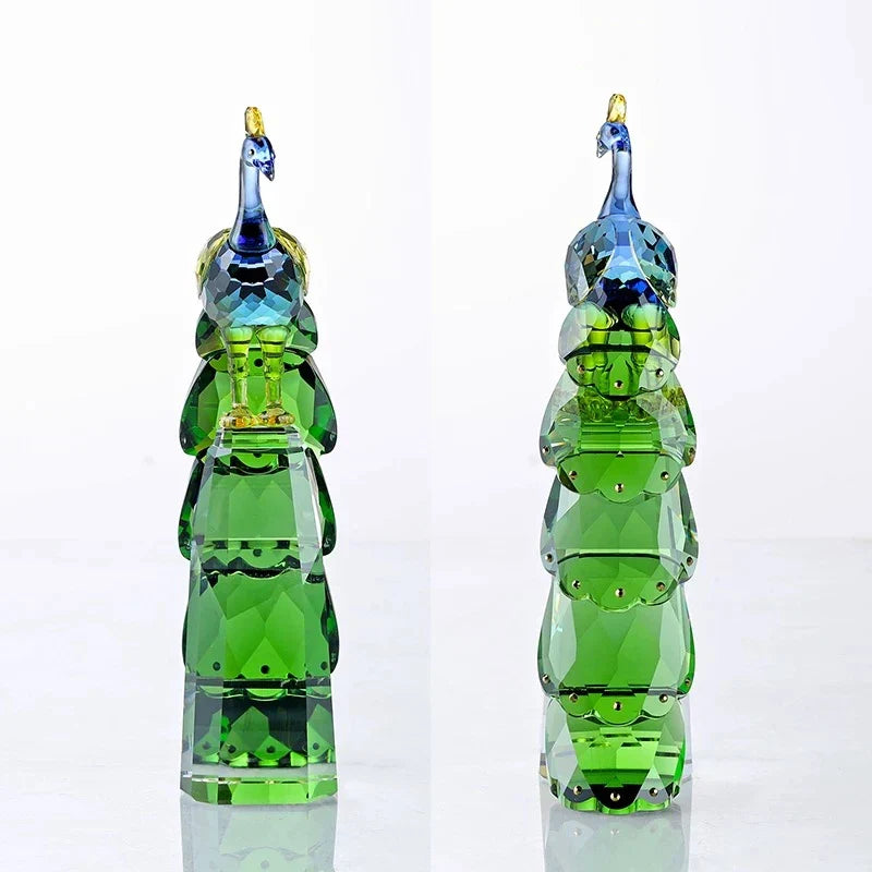 Crystal Peacock Statue – Design Decorative Sculpture 24 cm