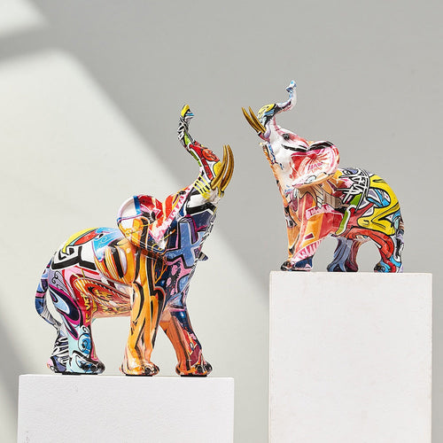 Elephant Nordic Painted Statue1