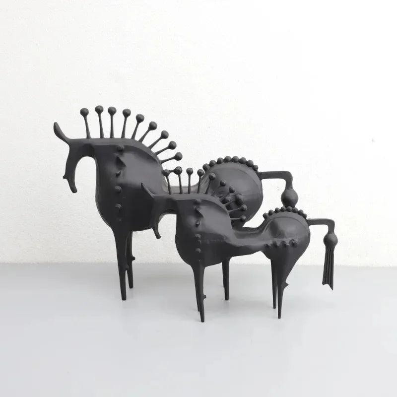 Abstract Horse Metal Sculpture