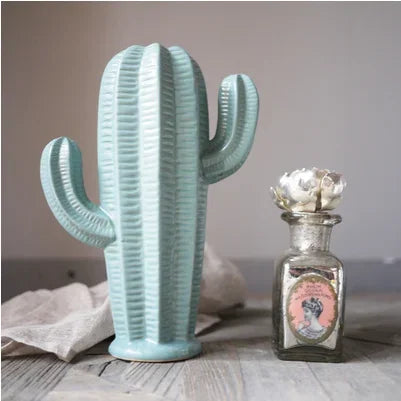 Large Ceramic Cactus Vase, 24 cm and 29 cm