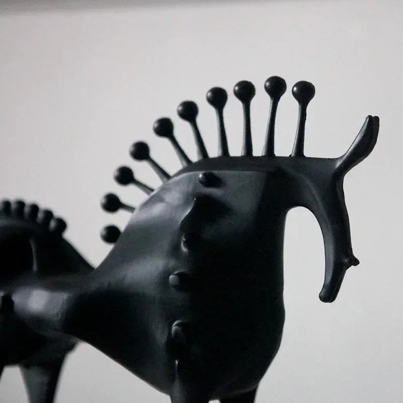 Abstract Horse Metal Sculpture