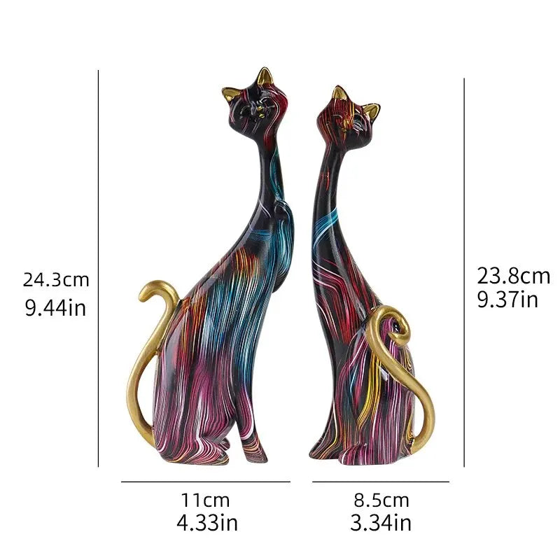 Nordic Cat Sculptures - Set of 2