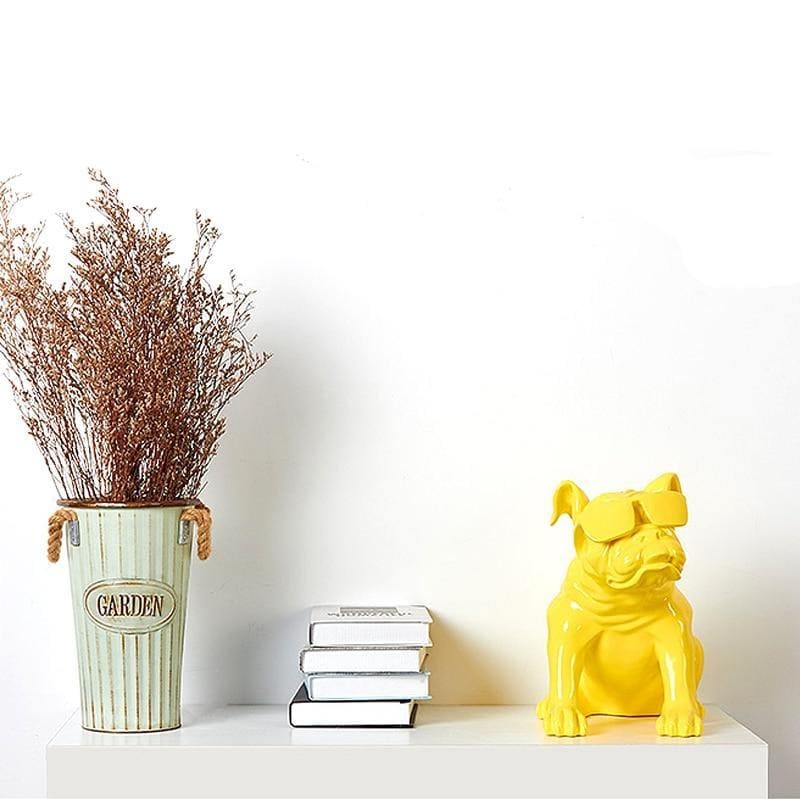 Dog Statue <br/> Bulldog with Glasses 34 cm