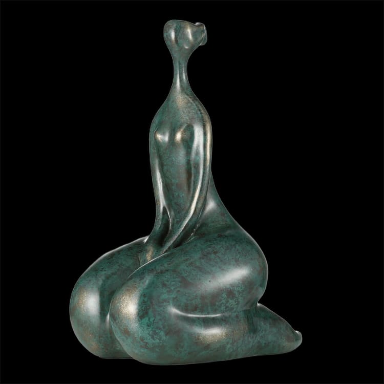 Curvy Woman Statue <br/> Seated Alone 30 cm