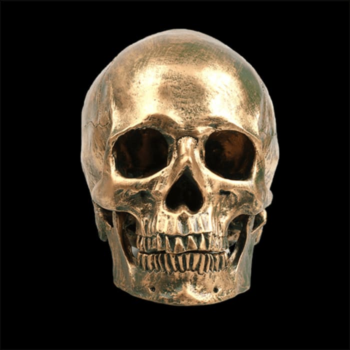 Skull Statue <br/> Gold Skull 14 cm