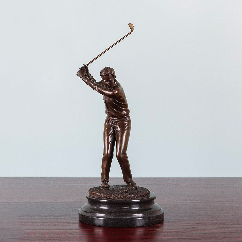 Bronze Sculpture <br/> Bronze Golfer Statuette 32 cm