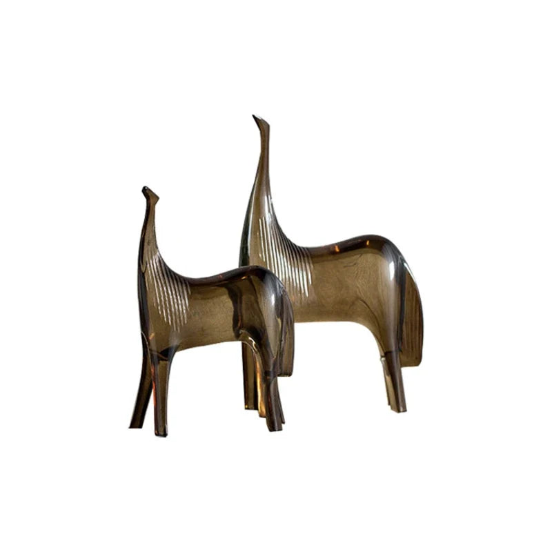 Abstract Design Horse Statues – Mare & Foal Duo in Resin (22 cm & 27.5 cm)