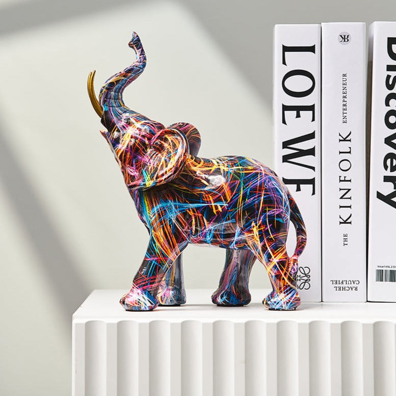 Elephant Nordic Painted Statue1