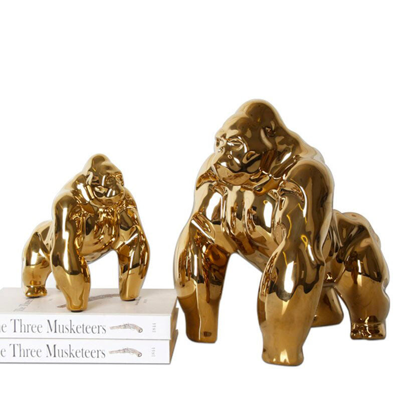 Gorilla Statue <br/> Gold Design