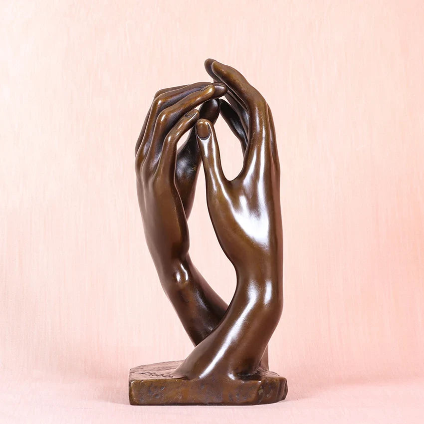 Bronze Statue The Cathedral by Rodin <br> Reproduction 21 cm