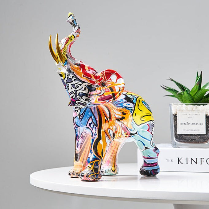 Elephant Nordic Painted Statue1