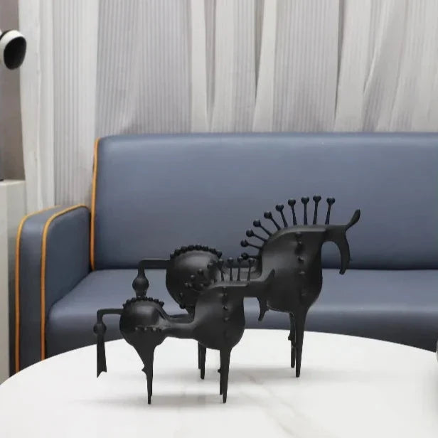 Abstract Horse Metal Sculpture