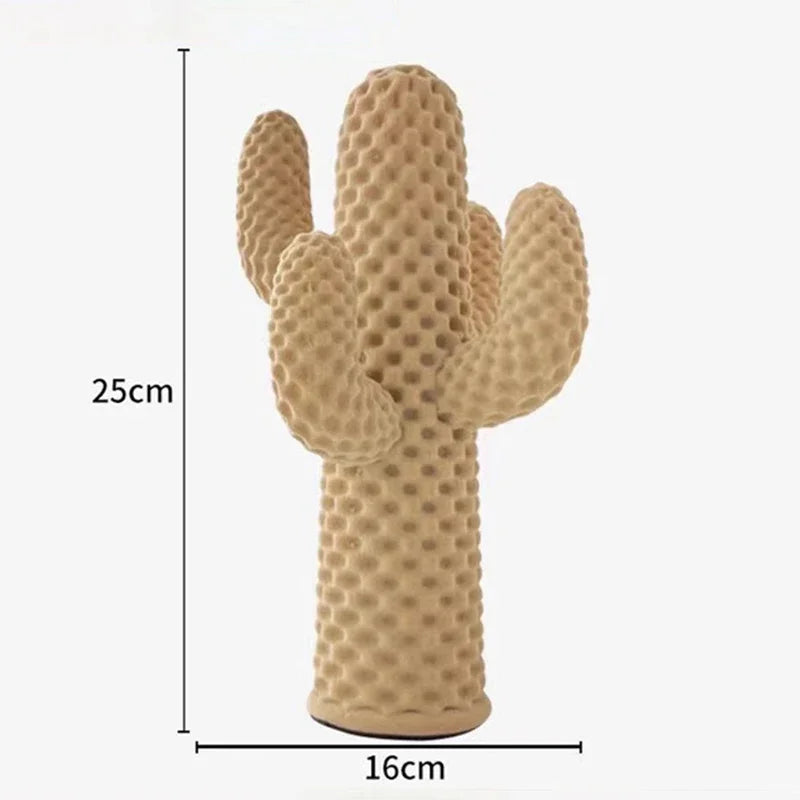 Modern Resin Cactus, Green or Beige, 25 cm