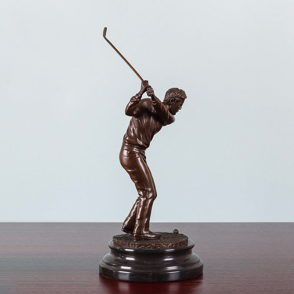 Bronze Sculpture <br/> Bronze Golfer Statuette 32 cm