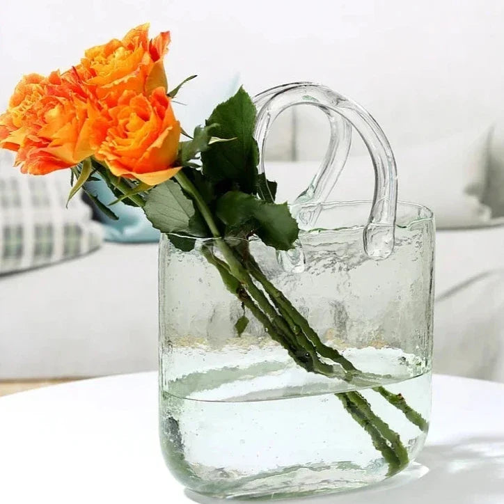 Nordic Glass Bag Vase Sculpture