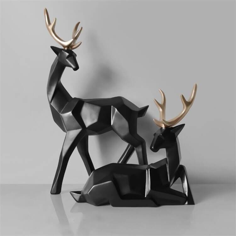 Deer Statue <br/> Origami Doe (Two Pieces)