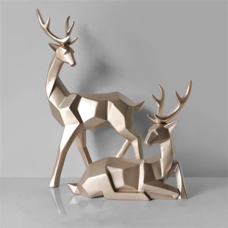 Deer Statue <br/> Origami Doe (Two Pieces)