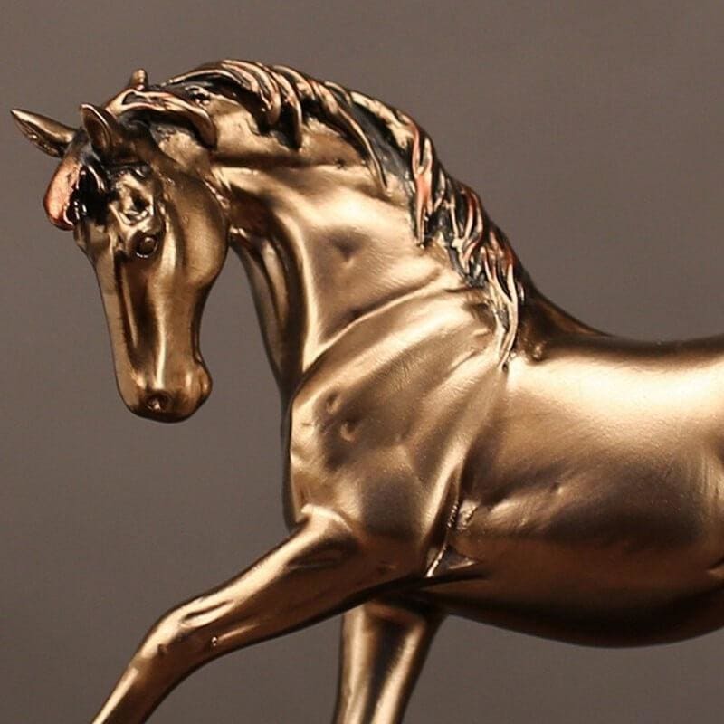Horse Statue <br/> Gold, Bronze Effect, 20 cm