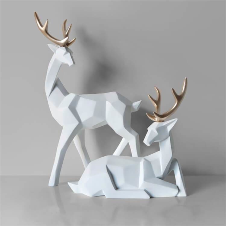 Deer Statue <br/> Origami Doe (Two Pieces)