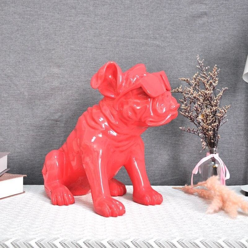 Dog Statue <br/> Bulldog with Glasses 34 cm