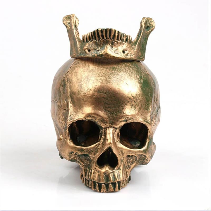 Skull Statue <br/> Gold Skull 14 cm