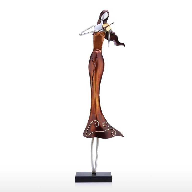 Woman Statue <br/> Metal Musician 50 cm