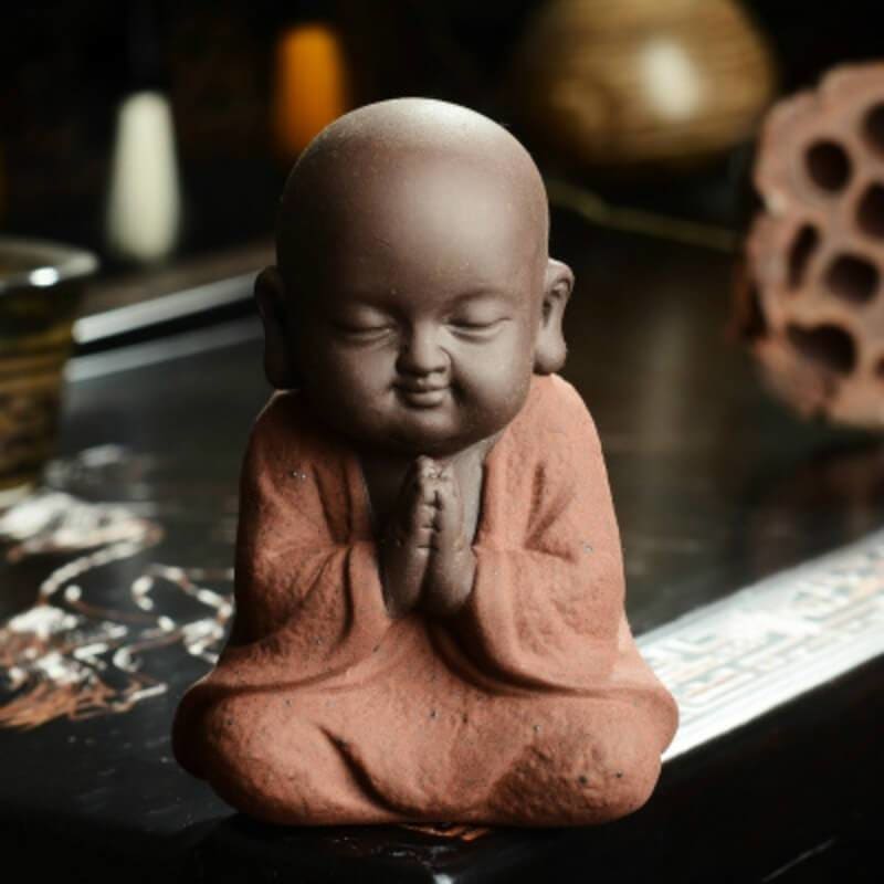 Modern Sculpture <br/> Buddhist Monk Statuette 9 cm