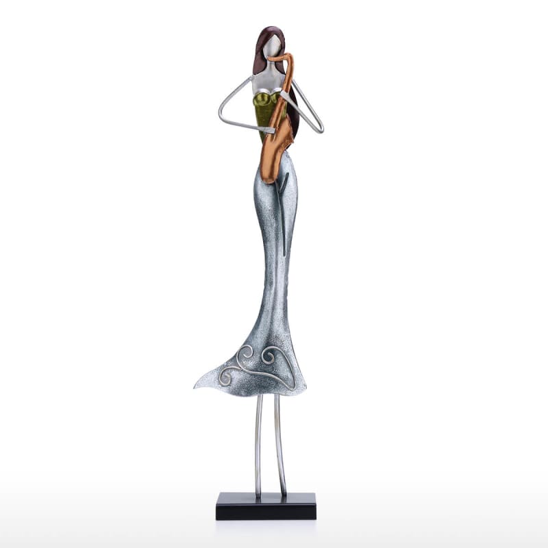 Woman Statue <br/> Metal Musician 50 cm