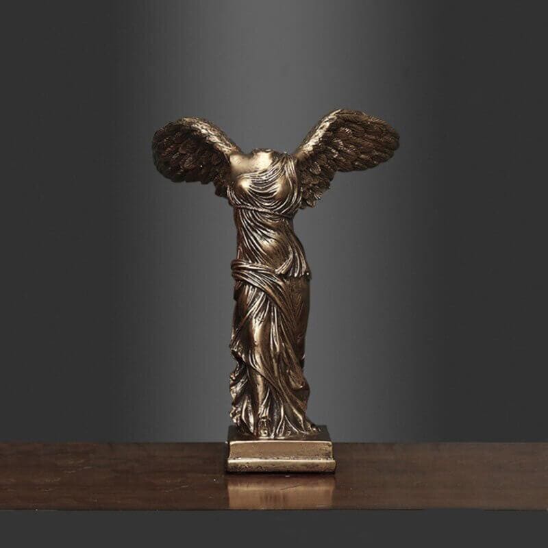 Winged Victory of Samothrace Statue, Bronze Color, 25 cm