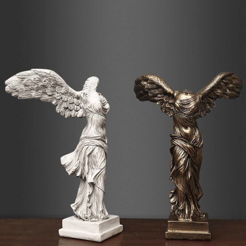 Winged Victory of Samothrace Statue, White, 25 cm