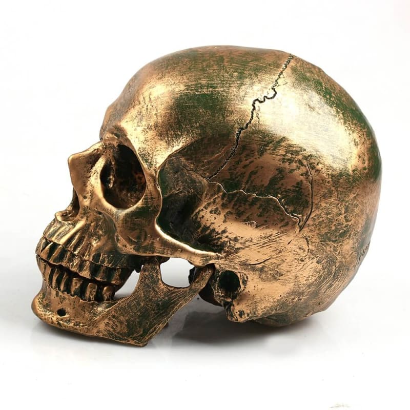 Skull Statue <br/> Gold Skull 14 cm