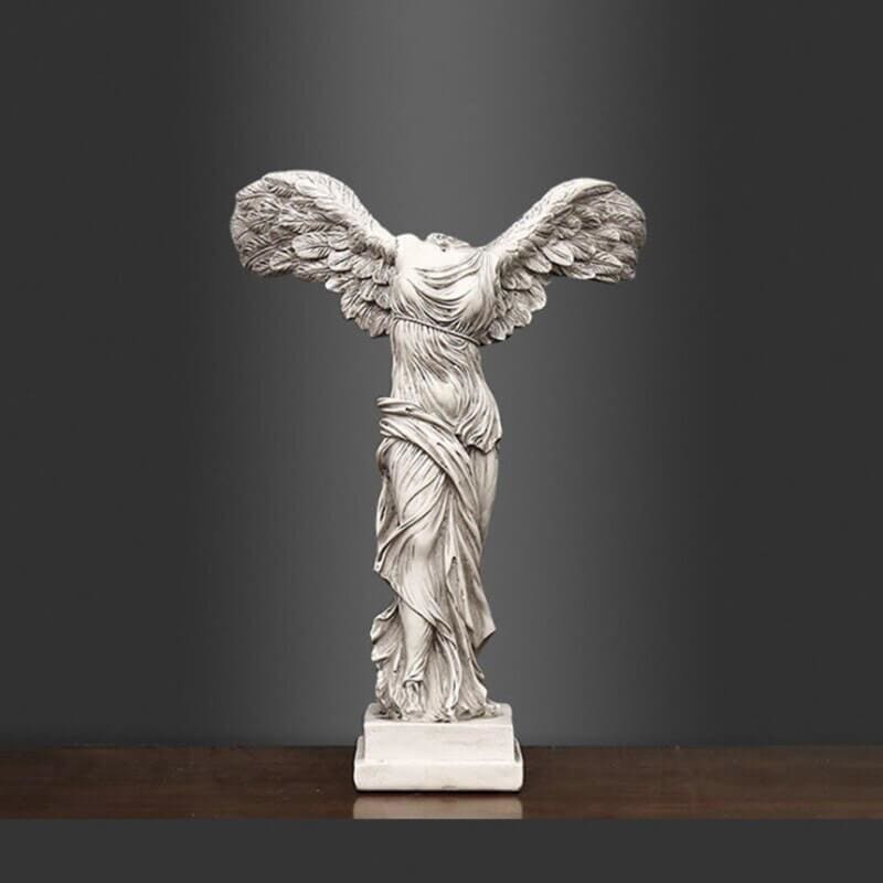 Winged Victory of Samothrace Statue, White, 25 cm