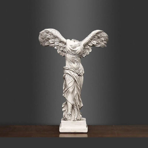Winged Victory of Samothrace Statue, White, 25 cm