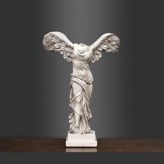 Winged Victory of Samothrace Statue, White, 25 cm