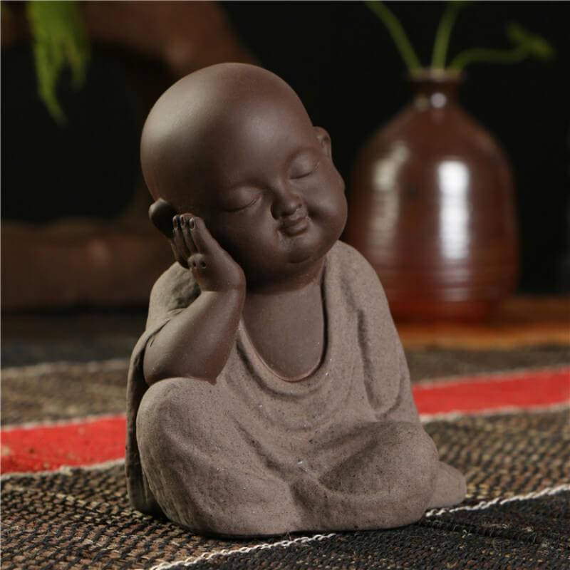 Modern Sculpture <br/> Buddhist Monk Statuette 9 cm
