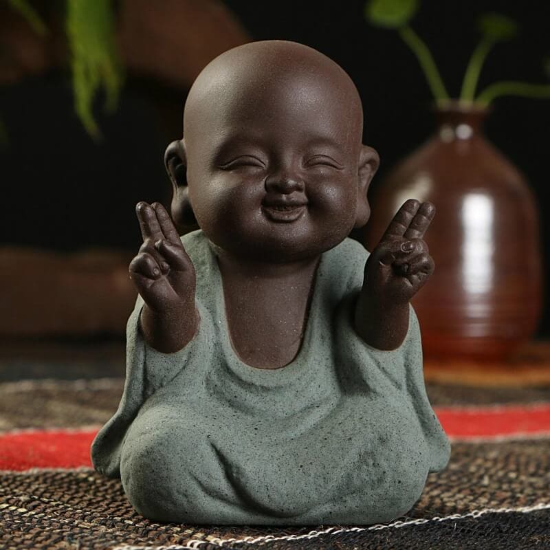 Modern Sculpture <br/> Buddhist Monk Statuette 9 cm