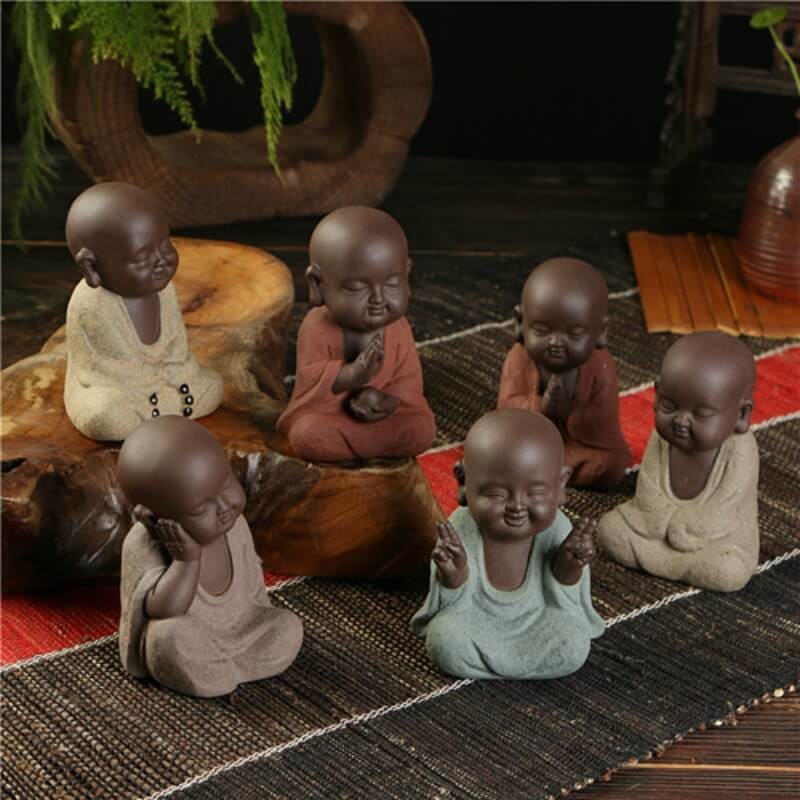 Modern Sculpture <br/> Buddhist Monk Statuette 9 cm