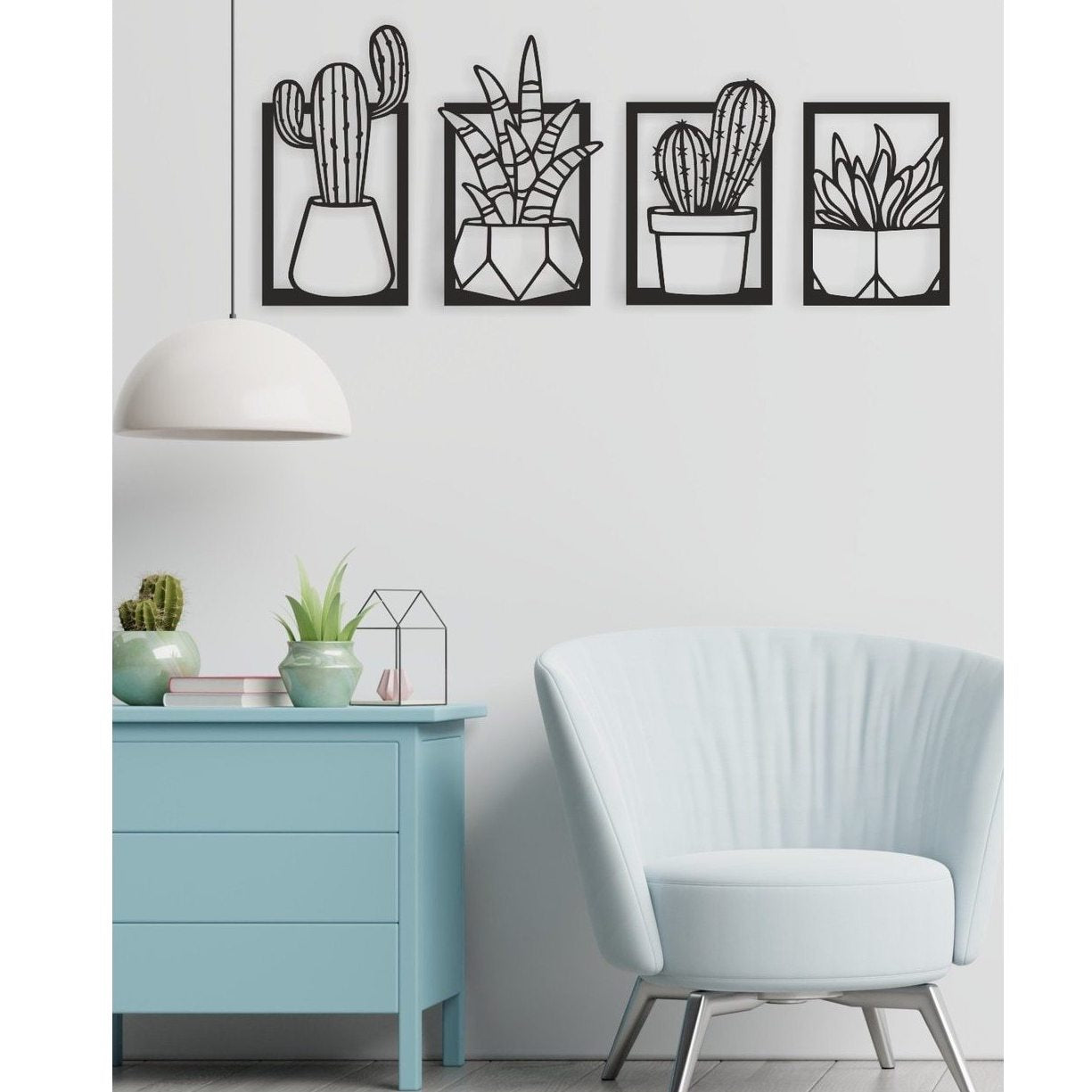 Wooden Flora Wall Decor (4pcs)