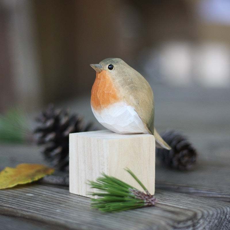 Wooden Bird Figurines