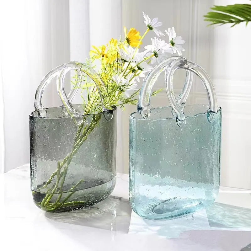 Nordic Glass Bag Vase Sculpture