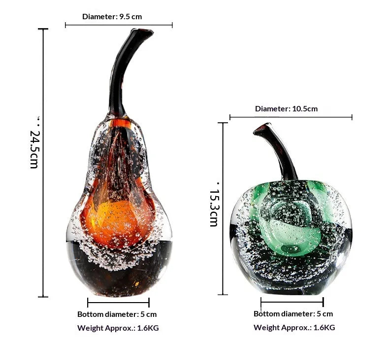 Aurora Glass Fruit Sculpture
